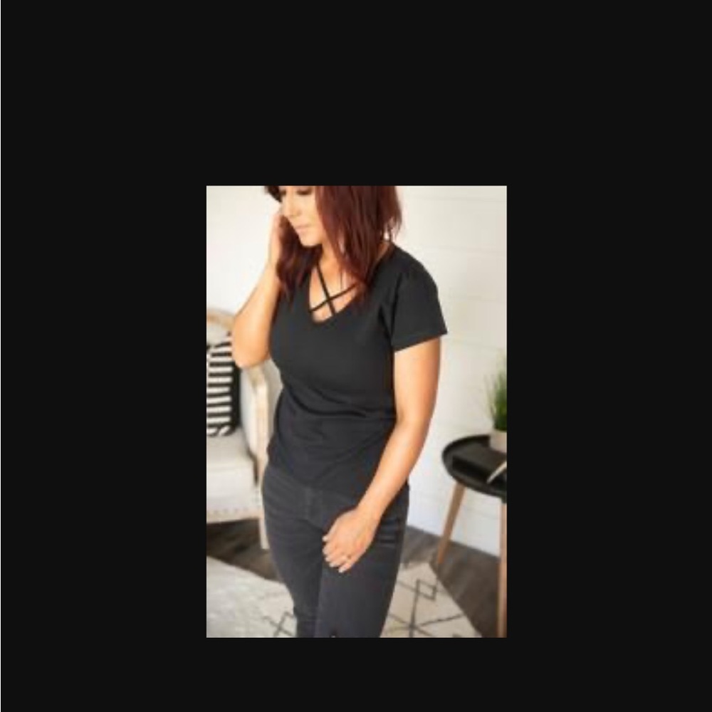 Chic Black Crisscross Top